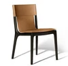 Isadora Classic Cafe Tanned Solid Wood Frame Leather Chair