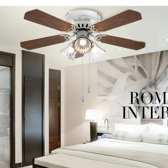 42" Modern Contracted 5 Wooden Fan Blades Ceiling Fan