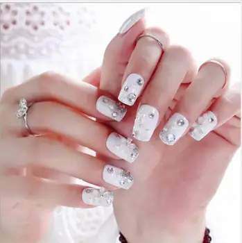 Short Acrylic French Nails Simply Shiny Beige White False Nail Tips Short Acrylic French Nails Simply Shiny Beige White False Nail Tips Designed Art Daily