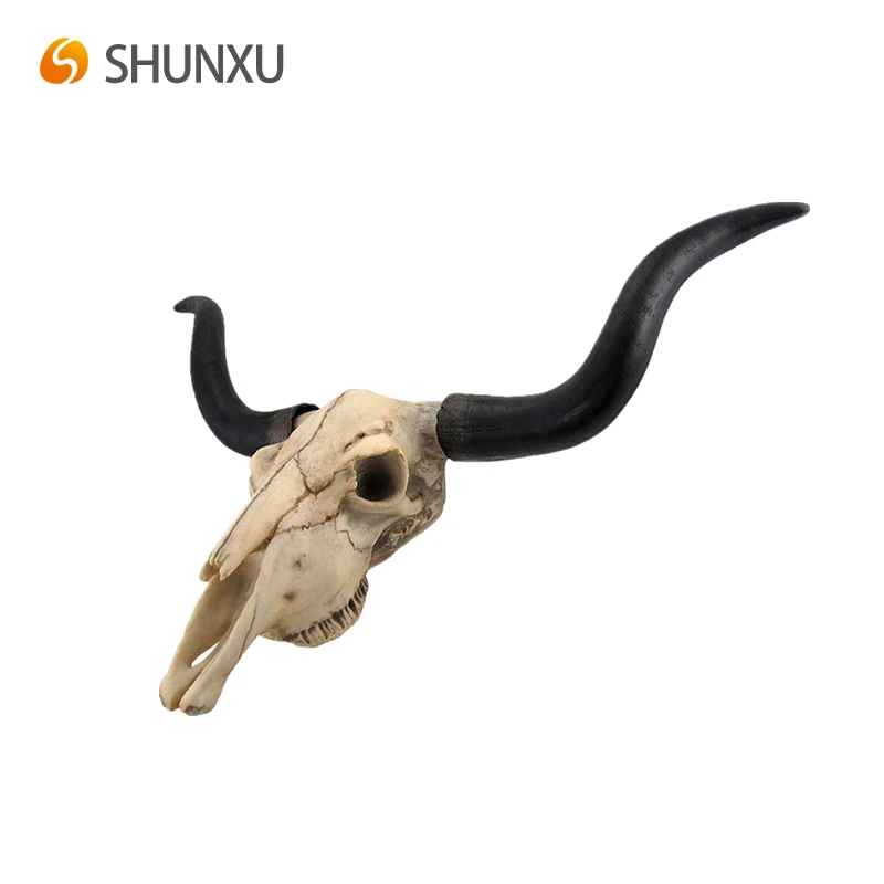 3d Resin Artificial Cow Skull Realistic Wall Hanging Boho Theme