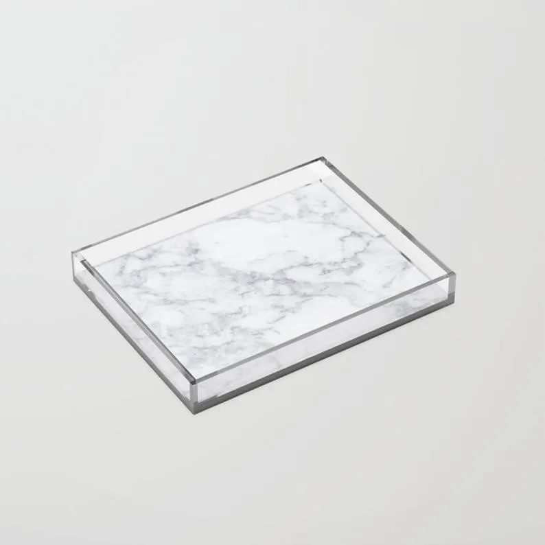 Custom Marble Acrylic Wedding Serving Tray Lucite Bathroom Tray Buy