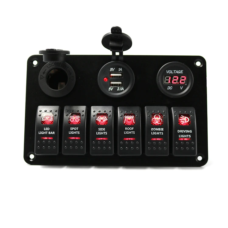 6 Gang Led Automotive Switch Panels Marine Switch Panel Buy