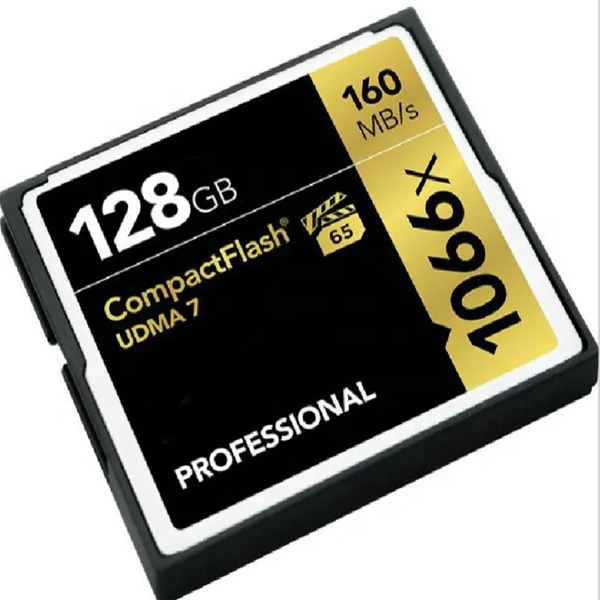 

Professional Compact Flash Card CF Card Memory Card 1066X UDMA 7 4K VPG-65 160MB/s 128GB, Black