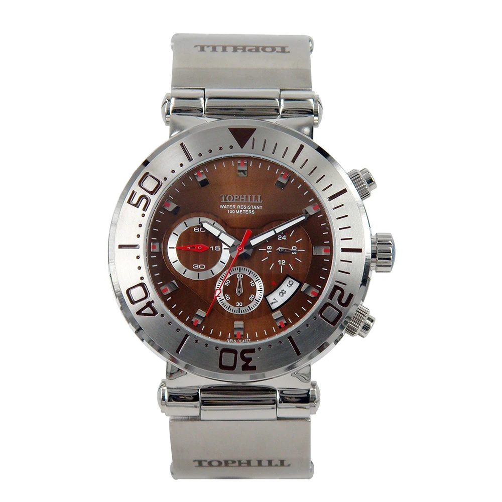 

10ATM Water-Resistant Luminous Chronograph Stainless Steel Quartz Watches