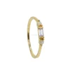 2018 simple minimal design gold plated three stone classic stunning girl women delicate silver ring 925 sterling