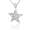 2018 New Popular CZ Sterling Silver Five Point Star Pendant