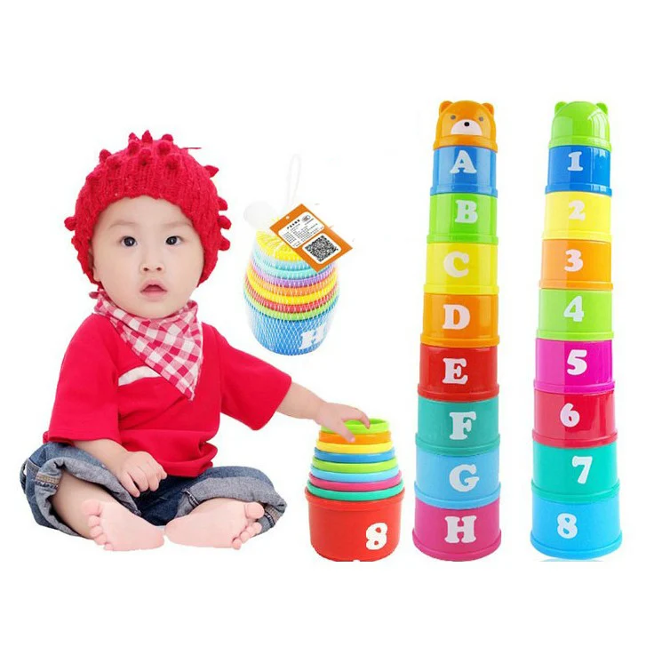 Early childhood music upon layer upon layer Cup cups stacked layers of condom puzzle force children