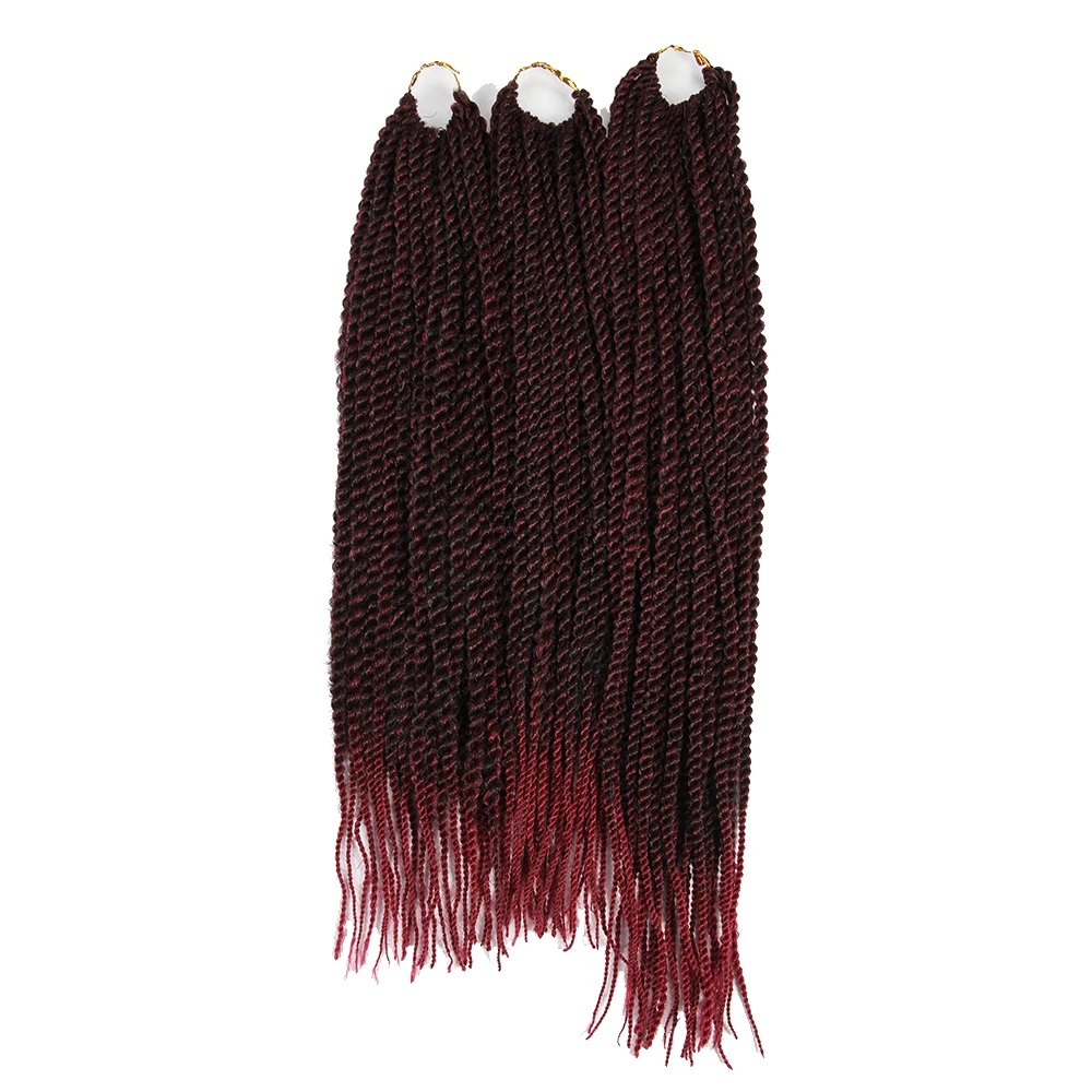 

X-TRESS Synthetic Senegal Twist 3Pcs/Pack 18 20 22inch Heat Resistant Ombre Braiding Hair Extensions 81Strands Crochet Braids, Mixed ombre 1b/27