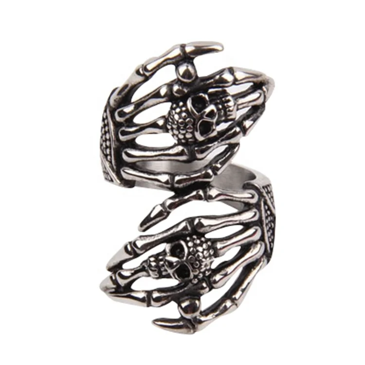 

Unique Fashion Men's Ring Skeleton Hands Skeleton Metal Ring