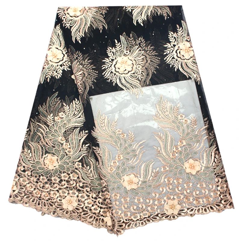 

Fashion Nigerian embroidery 3d beads bridal tulle lace fabric for party, N/a