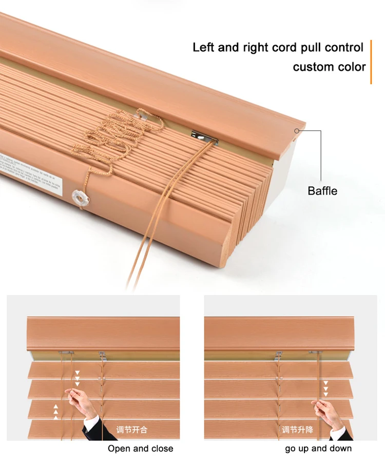 PVC Faux wood blinds 25mm slat 50mm slat
