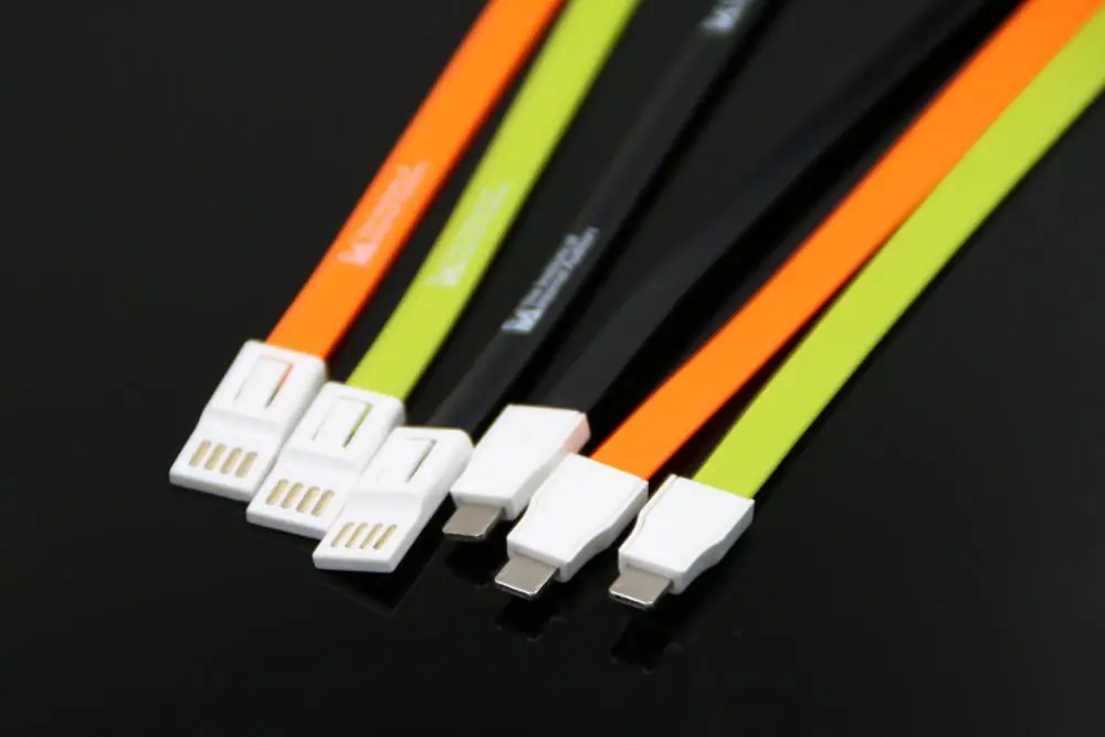 2 in 1 keychain charging cable 80cm long double sided lanyard micro USB cable for iphone and android mobile phone charger cable - ANKUX.COM