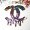 Hot sale ! CC Sequin patch pattern sequin letter patches fashion iron on patch letter decorative embroidered patch with sequins