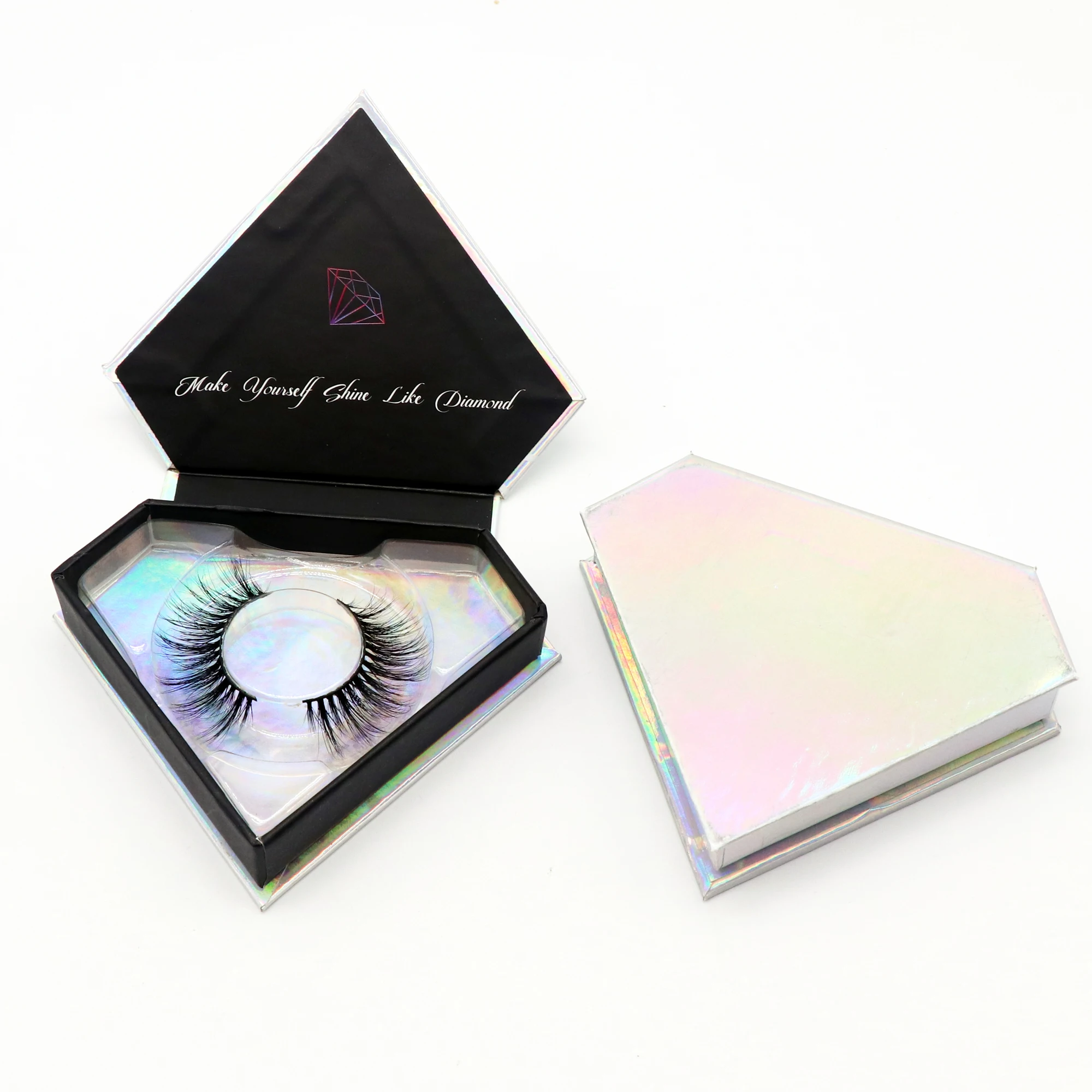 

Dramatic luxury siberian 3d natural mink lashes with private label lash applicator, N/a