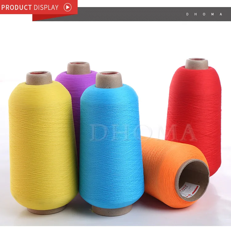 100% Polyester High Stretch Hank Yarn 75d/2 For Weaving Elastic Band ...