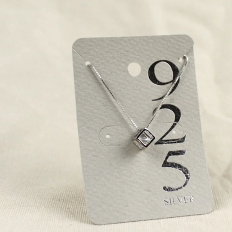 

S925 Sterling Silver Simple Fashion Square Cube Zircon Crystal Pendant Boxes Chain Necklace Jewelry for Women, N/a