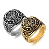Gold Plated Stainless Steel Ring For Man Stainless Steel Jewelry