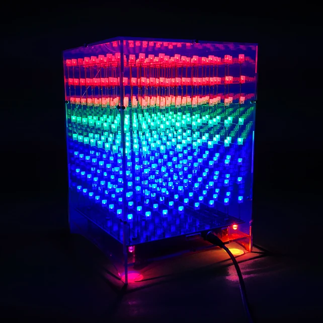 3D 8x8x8 Light Cube LED  electric DIY Kit Wifi app Bluetooth music spectrum suite parts assembly welding 888 Optical cube