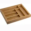 Organic Bamboo Utility Drawer,6-Slot Organizer Cutlery Tray Layout for Utensils Utility Accessories Storage