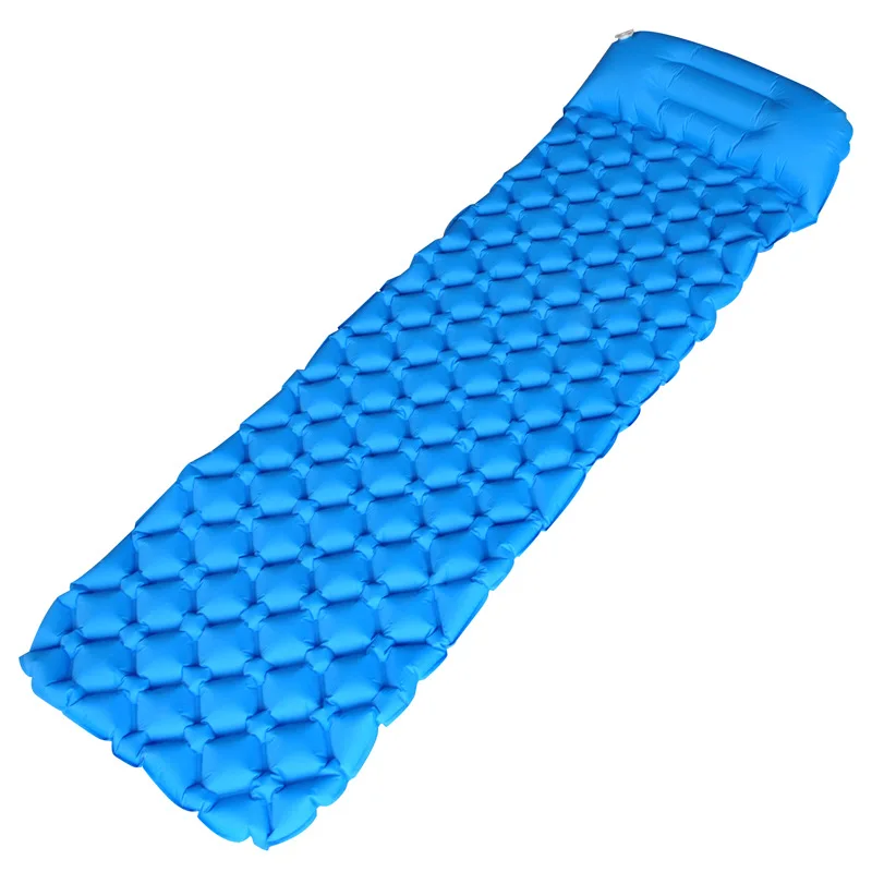 

Outdoor Folding Air Cushion Mattress Inflatable Pad Camping Sleeping Mat with Repair Kit, Blue;orange