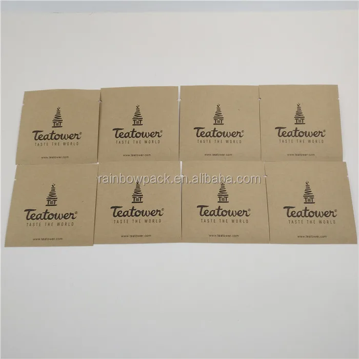 Small Mini Sachet Kraft Paper Pouch With Aluminum Foil For Herbal Loose