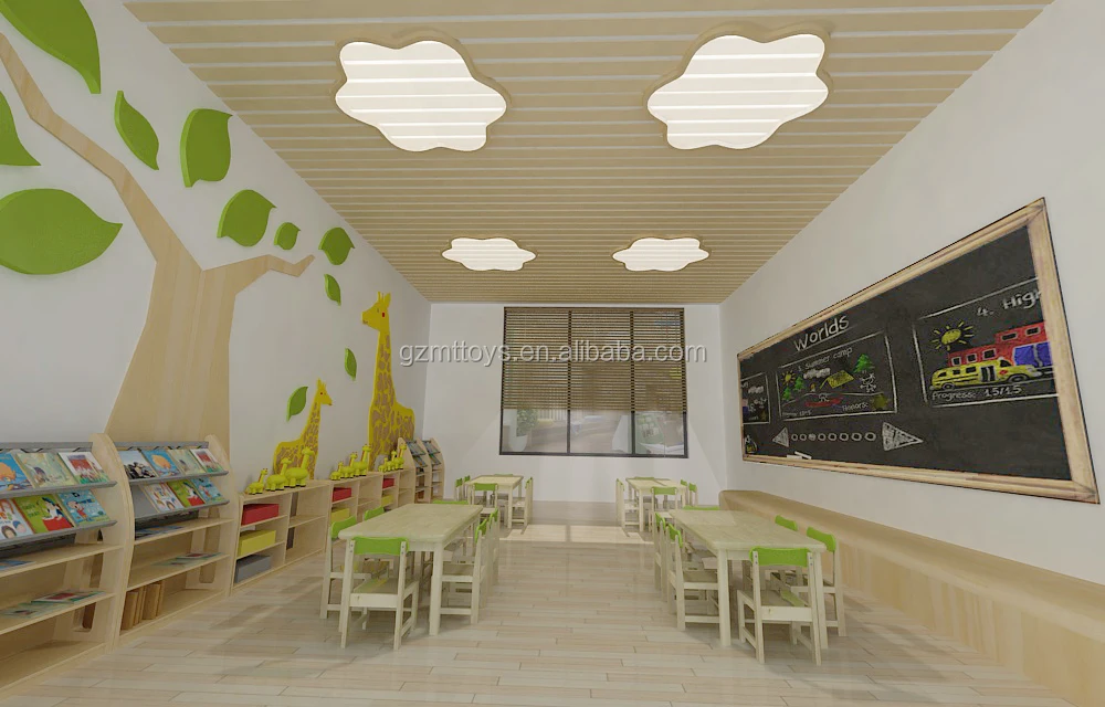 Malaysia Antique Style Solid Wood Children School Bookshelf Kids