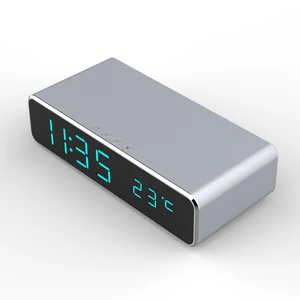 Travel Portable Temperature Display Alarm Clock Wireless Charger