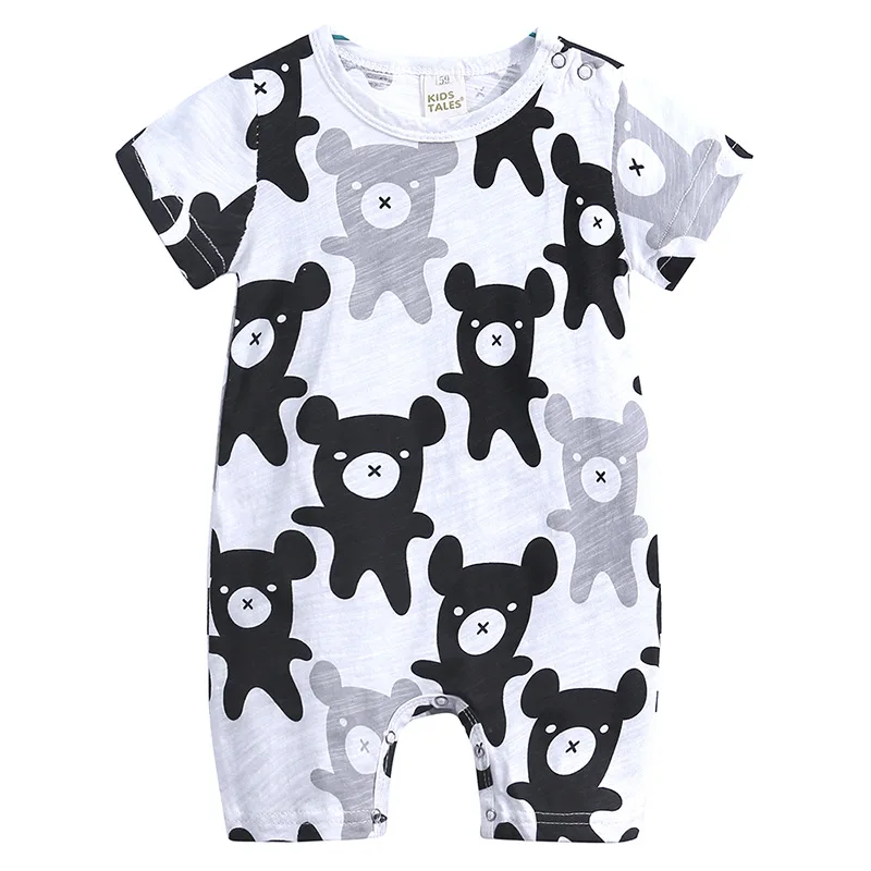 

2019 New Arrived Infant Baby Zipper Short Sleeve Kids Tales Romper, As shows