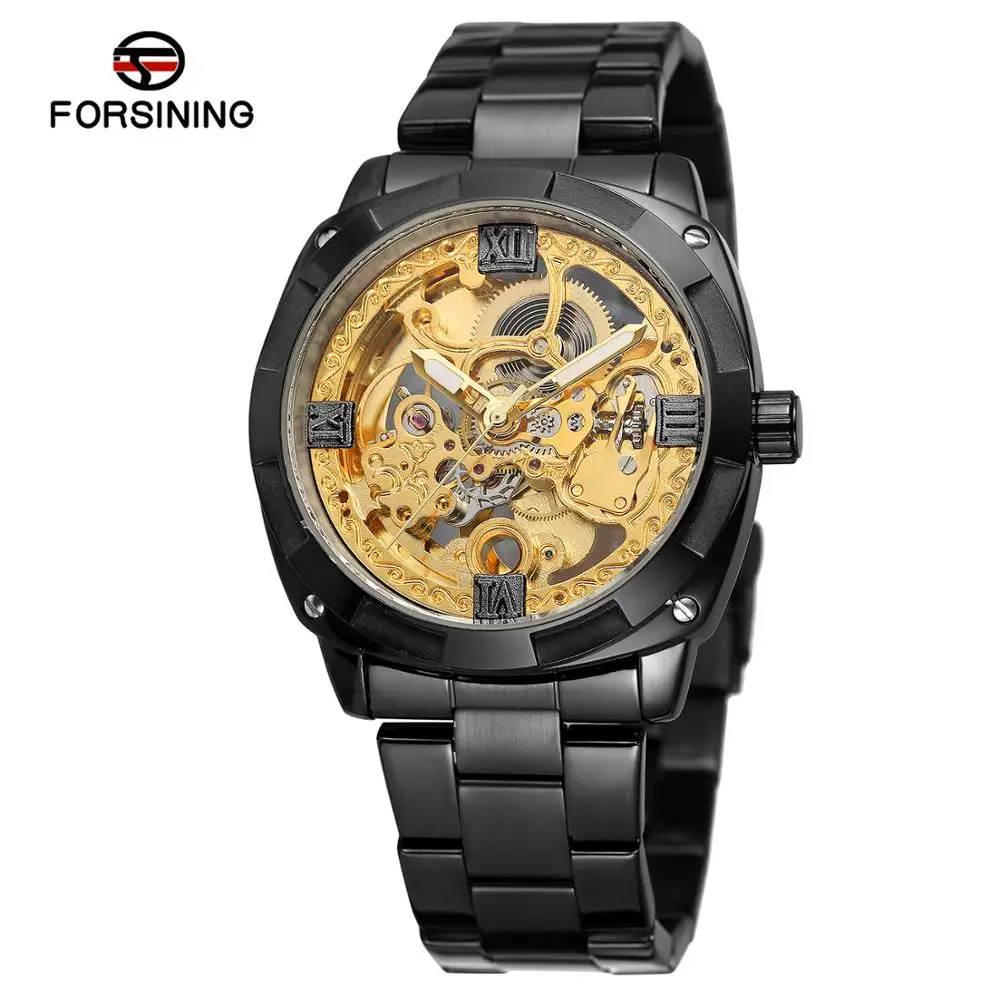 
Skeleton Automatic Stainless Steel Watch Man Mechanical Forsining Luxury Male Custom Brand Wrist Mens Watches in Wristwatches 