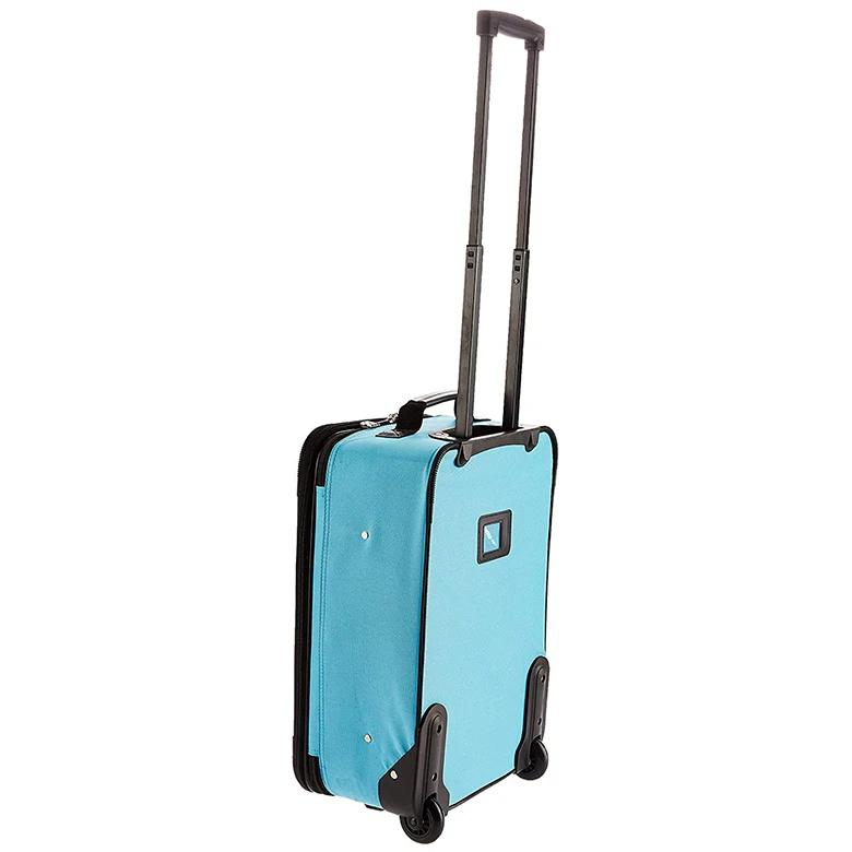 Flower Print Pink Or Pure Blue Color Cheap Trolley Bag Travel Boarding Bag Luggage With Shoulder