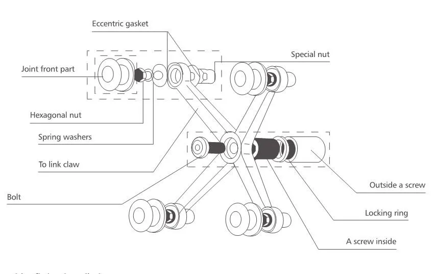 Hr200a-2b Araña De Montaje Para La Fijación De Vidrio,Araña Montaje