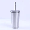 18/8 stainless steel cup with straw drinking cup with built in straw