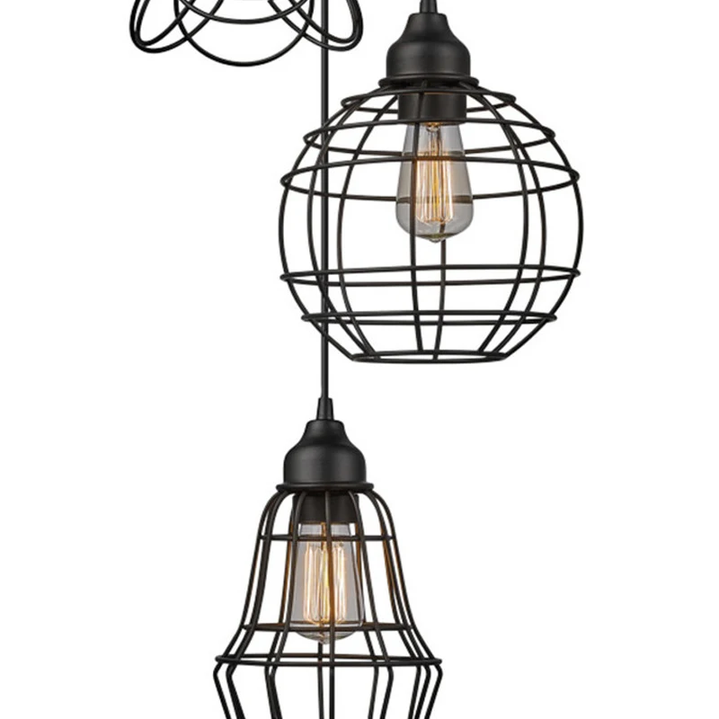 Industrial 3lights Metal Wire Cage Cluster Island Pendant Lighting