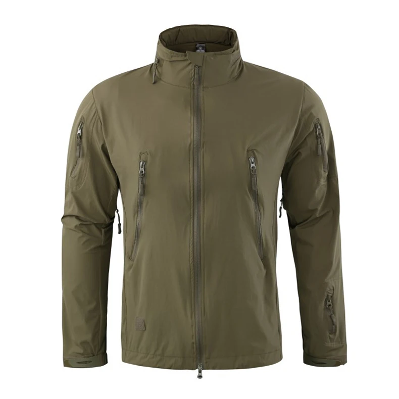 China factory waterproof Hidden Hood Military windbreaker soft shell jacket