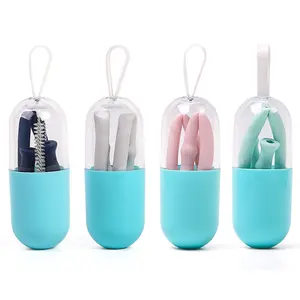 Image of Dropship 2018 wholesale Collapsible reusable Silicone straws