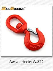 Red S320 Drop Forged Alloy Steel Lifting eye steel hook