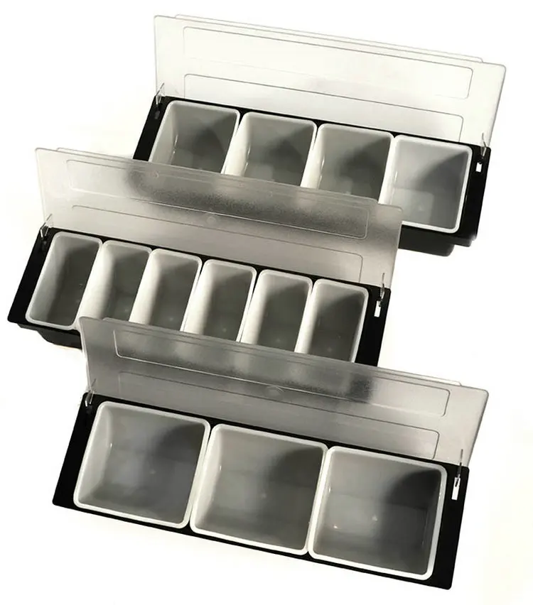 bar 3/4/6 compartment plastic condiment holder/condiment