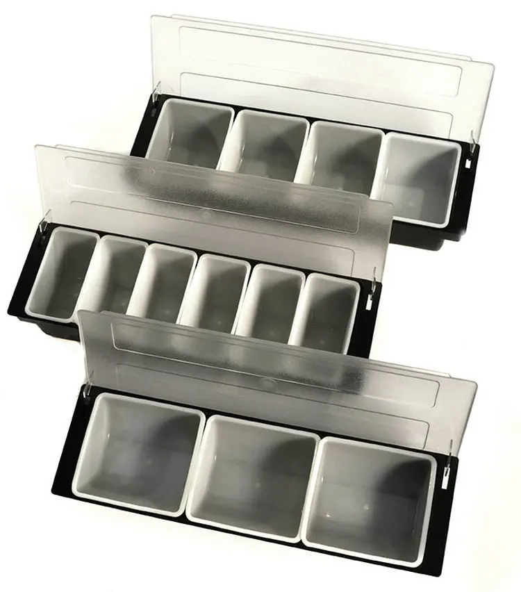 6-Pint Bar Condiment Holder with Angled Face & Ice Compartment