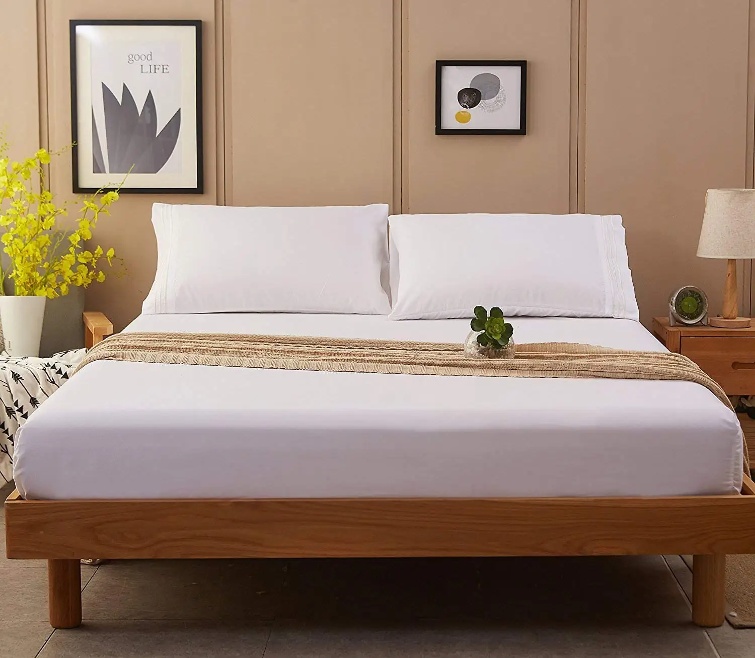 Wholesale 100 Cotton White Luxury 5 Star Hotel Linen Bed Sheet Set