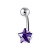 Factory Supply Pentagram Star Shape Zircon Body Piercing Jewelry Belly Ring Button Navel
