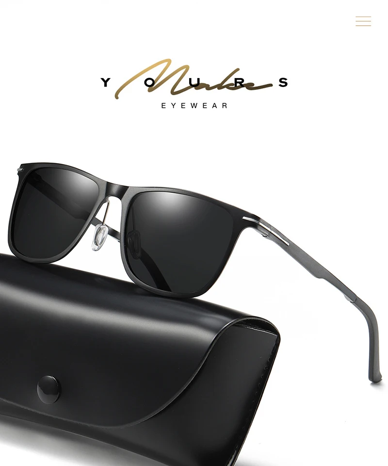 High Quality OEM Aluminum Magnesium Square Frame Polarized TAC UV400 Men Sunglasses