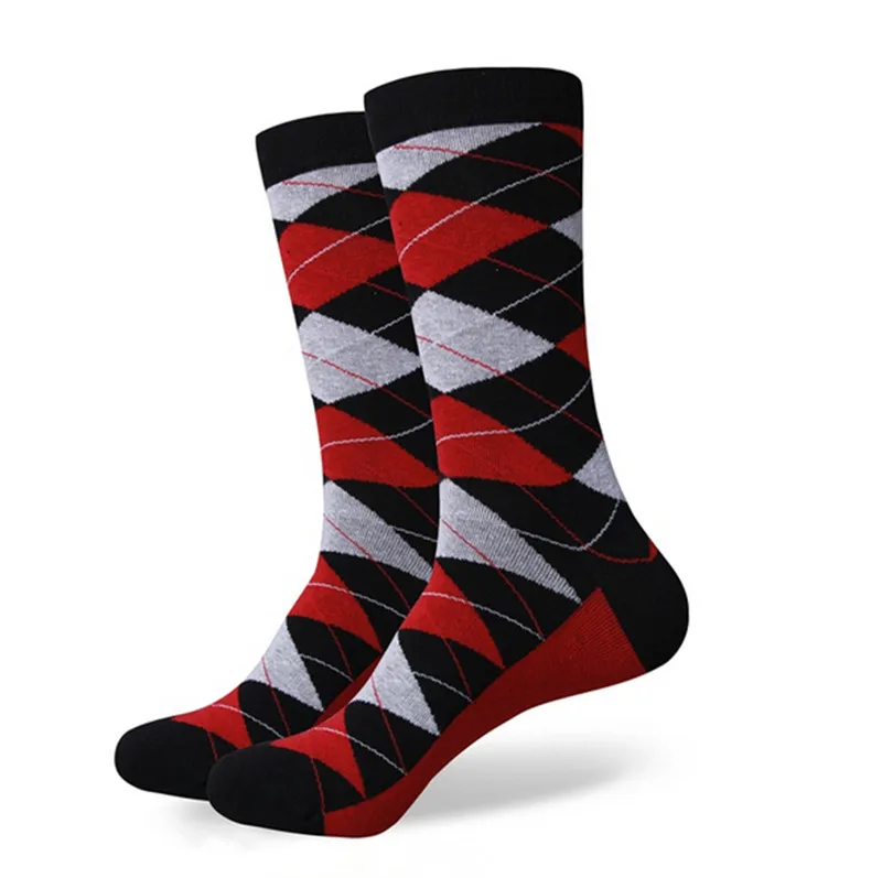 Fancy Design Socks Cotton Jacquard Man's Crew Socks