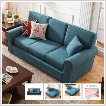 Gl6051b Cotton Fabric Extension Bed Mediterranean Sofa Gl6051b Cotton Fabric Extension Bed Mediterranean Sofa