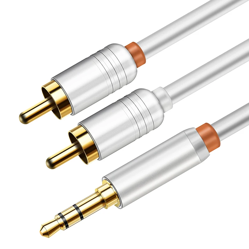 

CABLETIME RCA Cable 2rca to 3.5 Audio Cable 2RCA Aux Cable Male to Male Rca 3.5mm Jack For phone Edifer Home Theater 0.5m