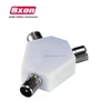 2 Way Coax TV Ariel Cable Y Splitter 1 PLUG to 2 SOCKET Ariel Adapter PAL White
