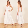 New arrival linen long dress spaghetti strap women