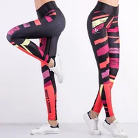 

2016 New Design Ladies Printed Yoga Leggings Quick Drying Breathable Compression Pants