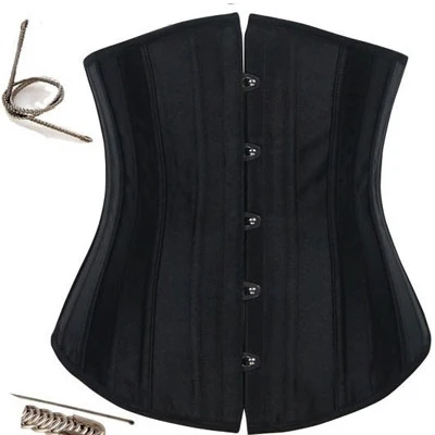 

Feelingirl Plus Size Black Steel Boned Body Sharper Wonder Woman Corset Wear, As shown