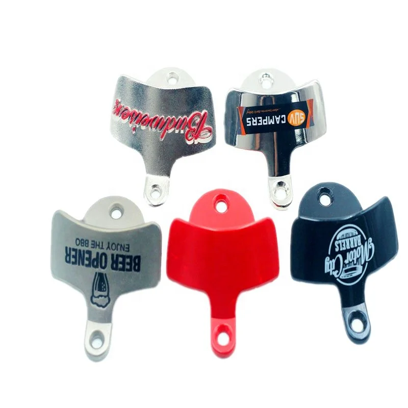

High quality custom logo zinc alloy beer metal wall mounted bottle openers, Custom color