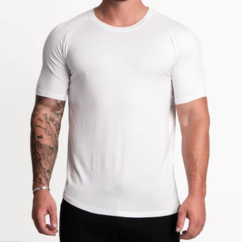 2017 Newly Fashion Men's Clothing Fitnesst Shirt White Breathable Short ...